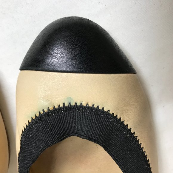 Chanel Spirit Sz 36 Soft Leather 2 Tone Cap Toe Interlocking CC Logo 3..25”Heel - Picture 15 of 16